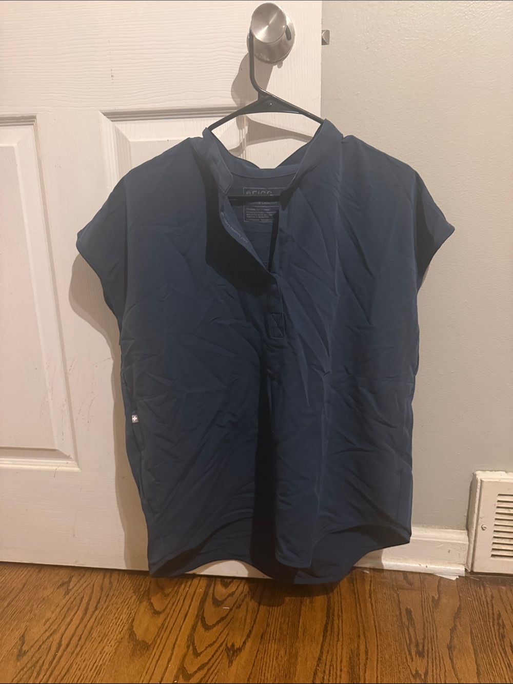 Figs Navy Short-Sleeve Split-Neck Tunic